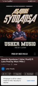 USHER MUSIQ - Asambe Syodansa Ft LANO Prod by Wozv Mlilo